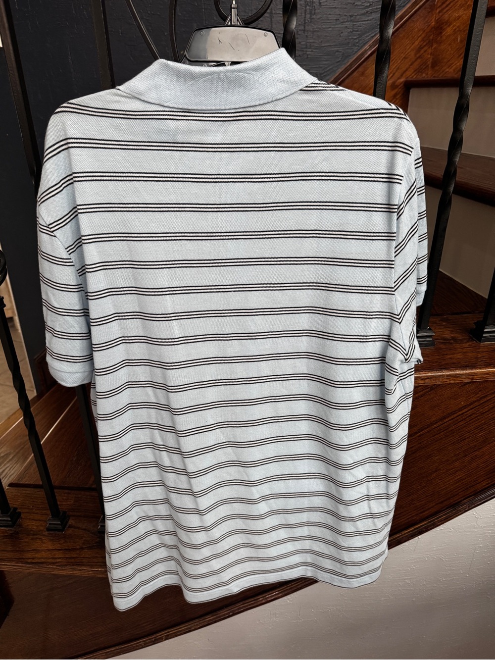 XXL Lacoste Light Blue Polo with Navy & White Stripes REGULAR FIT - Picture 7 of 9